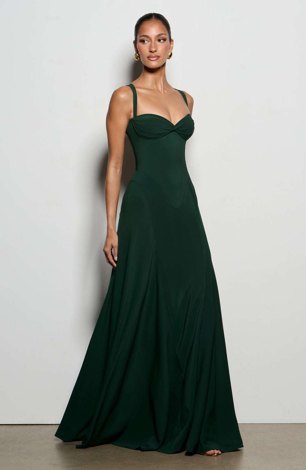 Irene™ - Vestido Largo de Chifón Esmeralda
