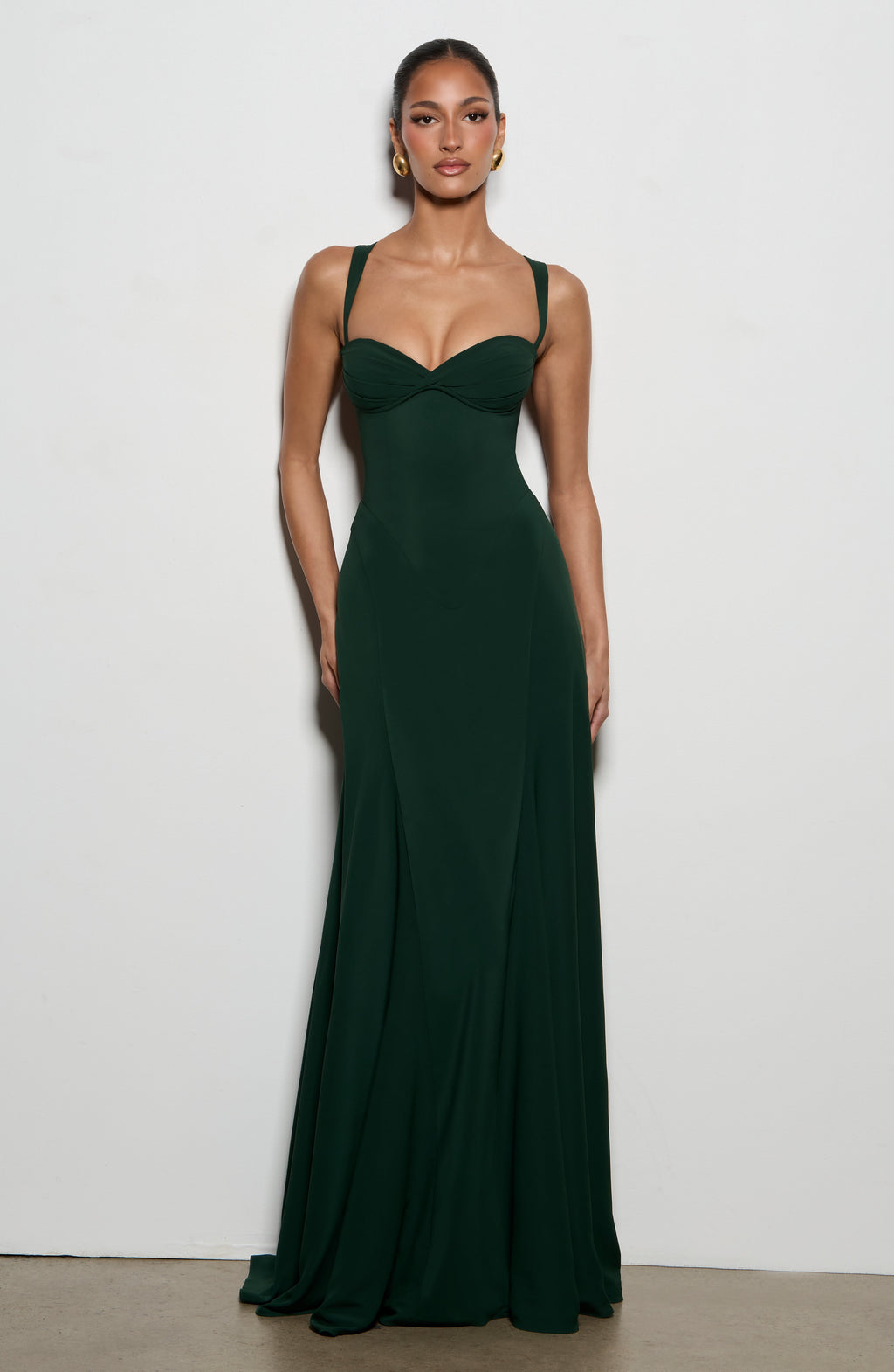 Irene™ - Vestido Largo de Chifón Esmeralda
