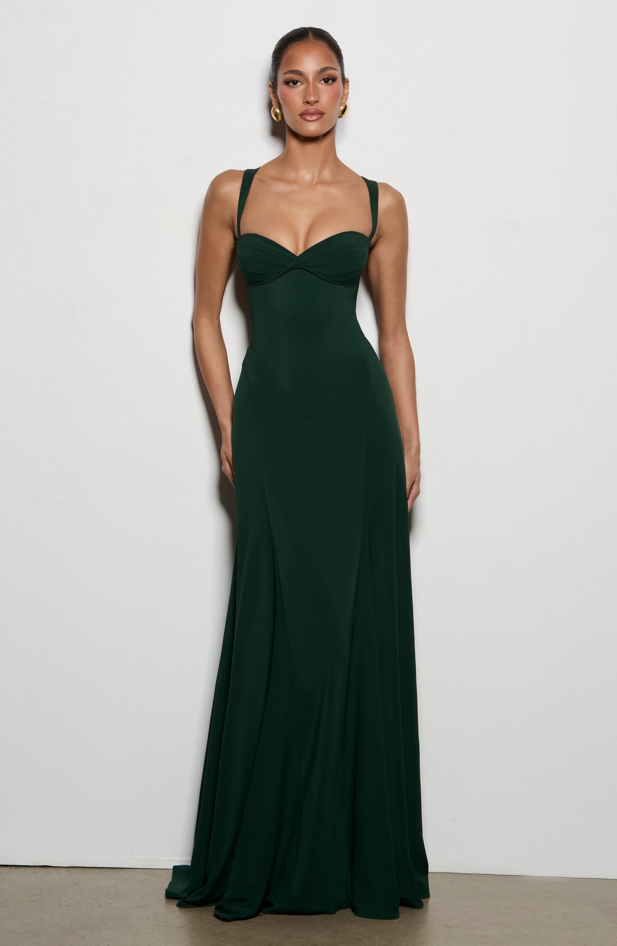 Irene™ - Vestido Largo de Chifón Esmeralda