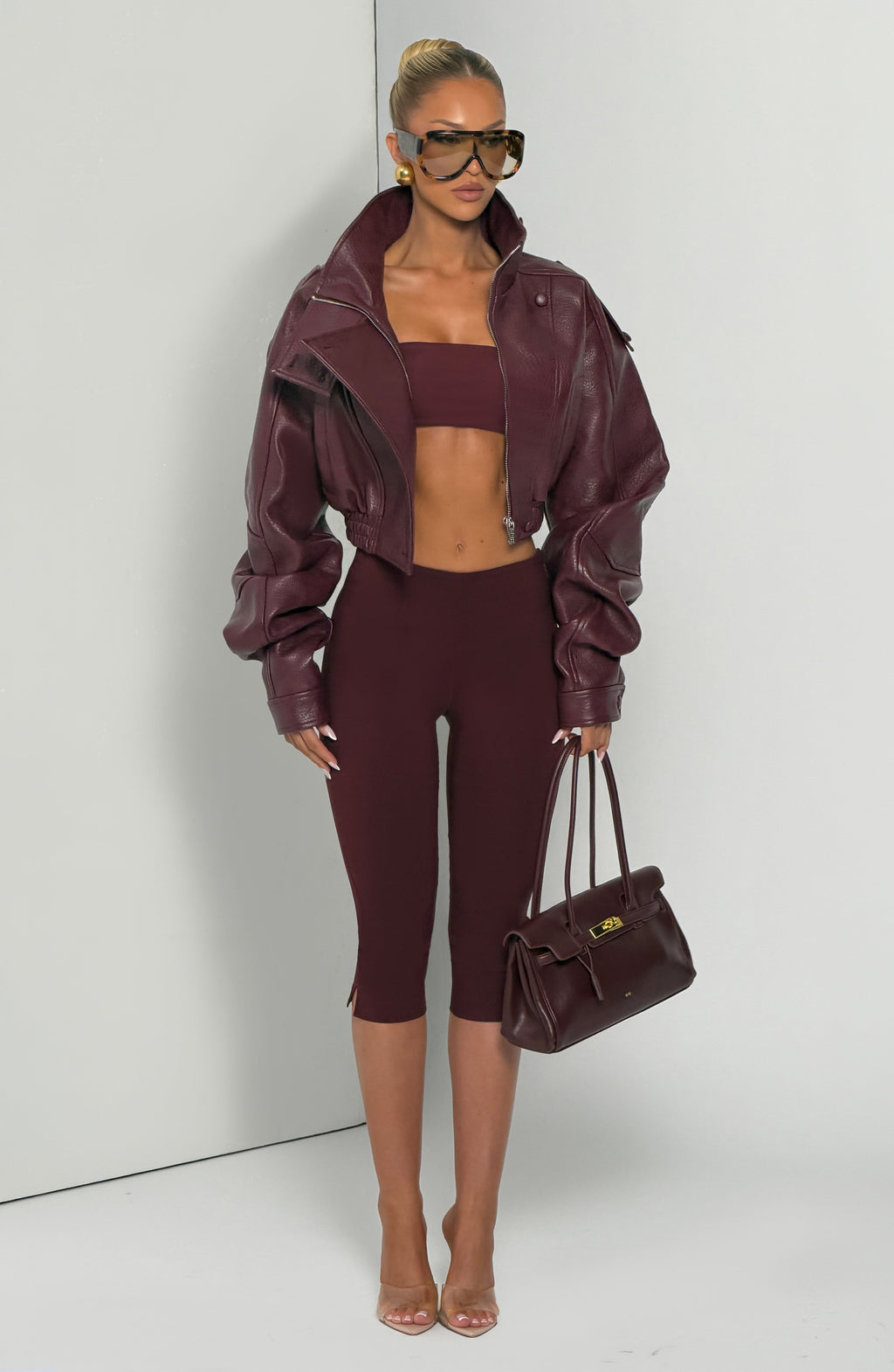 Noemí™ - Chaqueta Corta de Polipiel Cereza