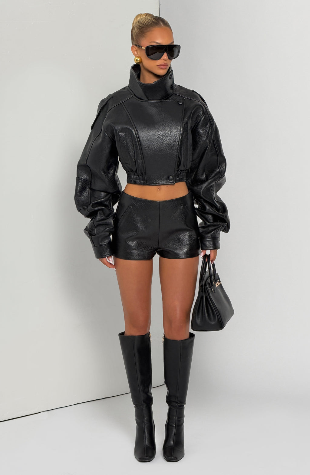 Noemí™ - Chaqueta Corta de Polipiel Negra