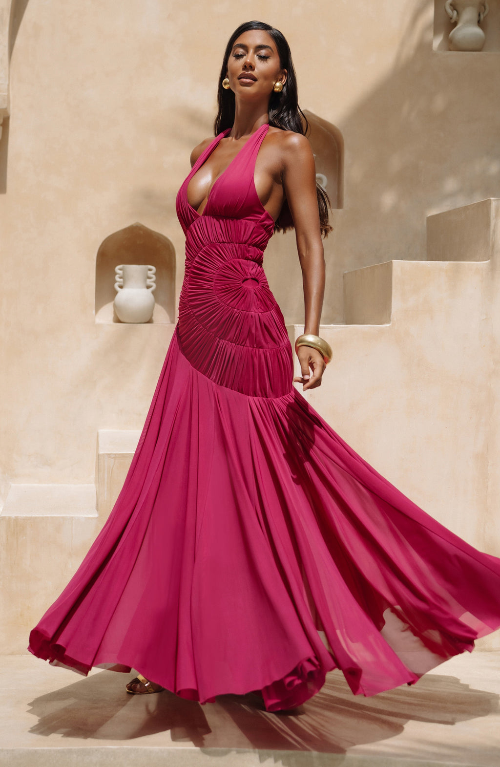 Carmen™ frambuesa: vestido largo para una boda de tarde, foto 5