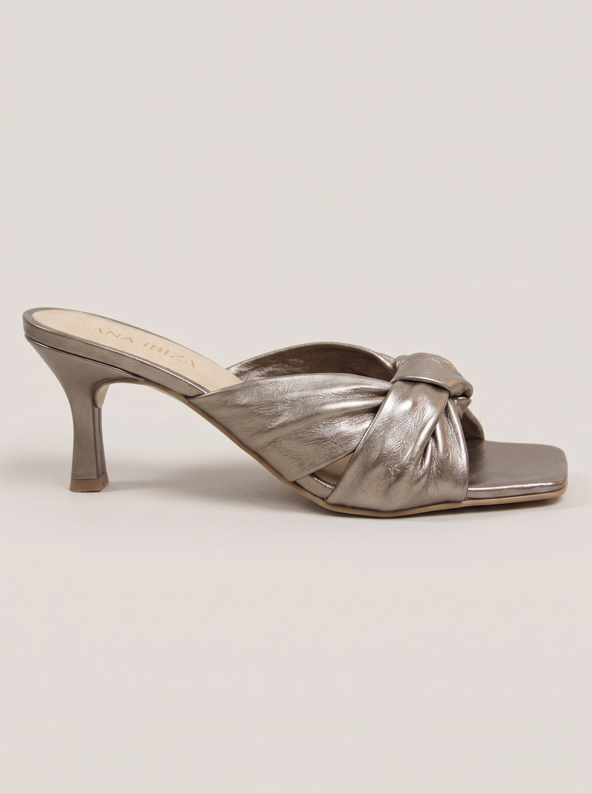 Carla™ - Sandalias Mule de Piel con Nudo Seda