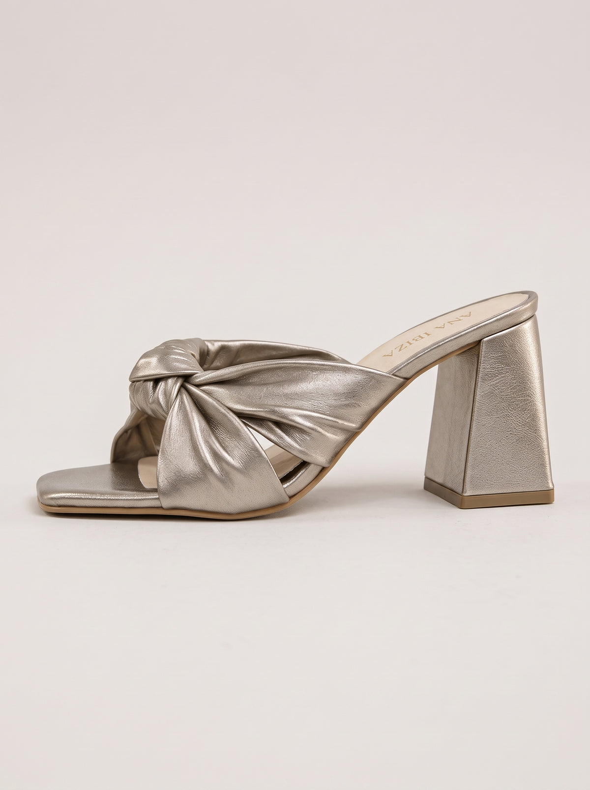 Zaira™ - Sandalias Mule de Tacón Cuadrado con Nudo Seda