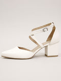 Itziar™ - Zapatos de Tacón Abiertos con Pulsera Marfil