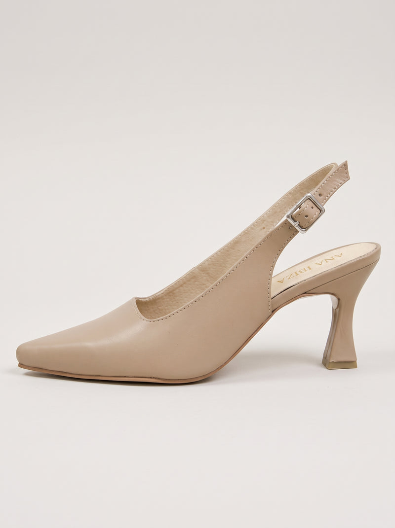 Paola™ - Zapatos Slingback de Punta Fina Nude