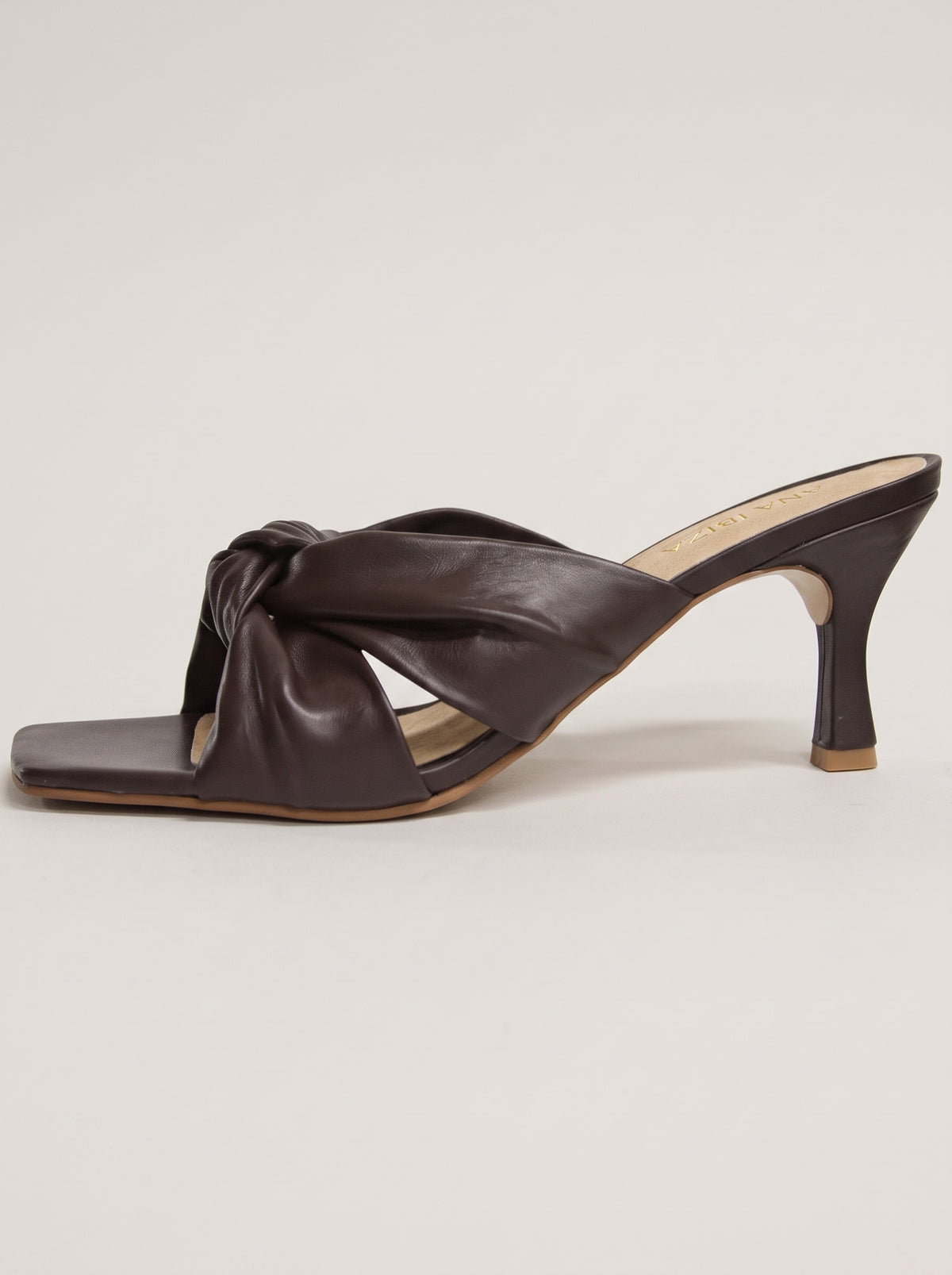 Carla™ - Sandalias Mule de Piel con Nudo Chocolate