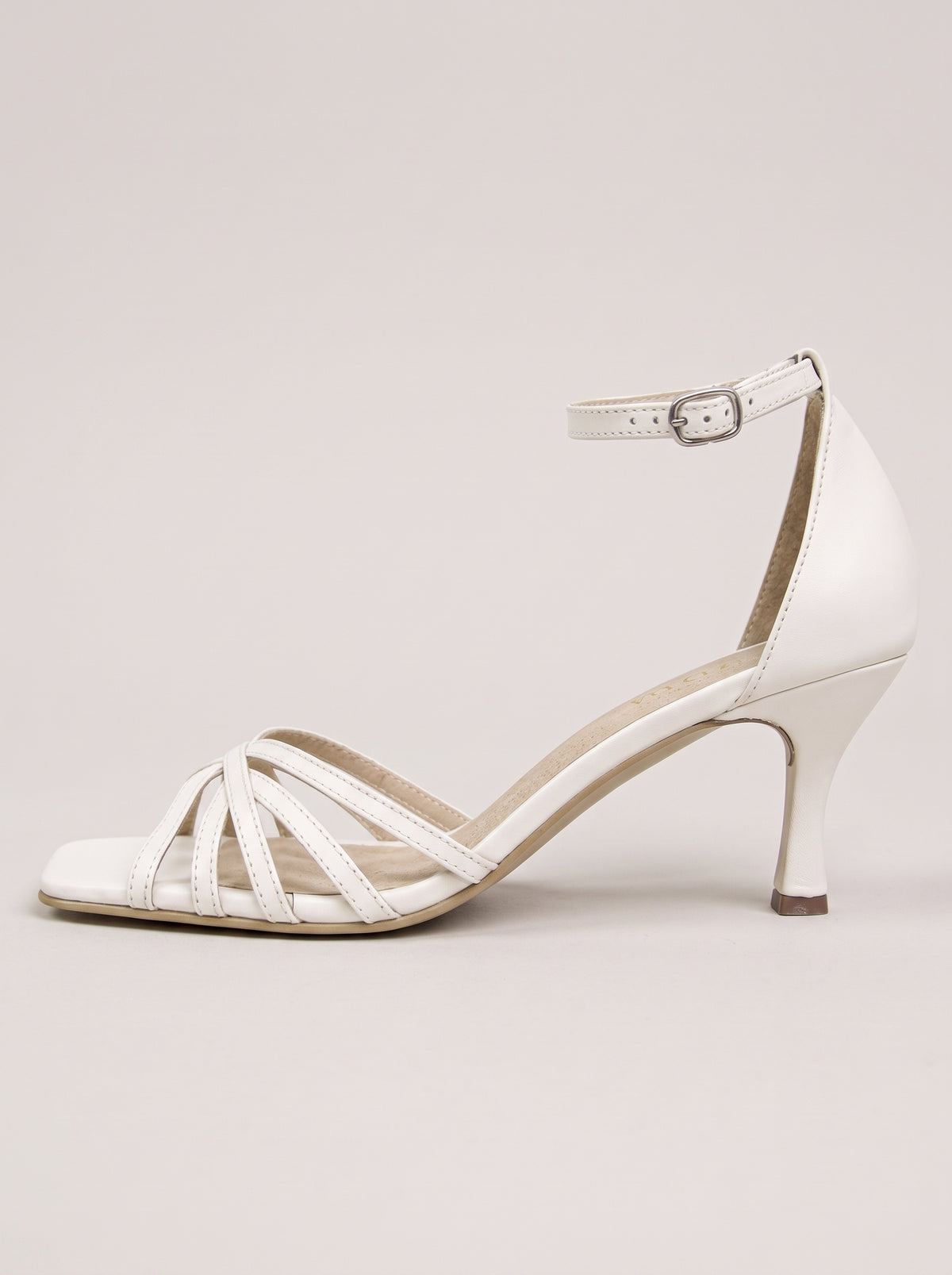 Maite™ - Sandalias de Tacón con Tiras Cruzadas Marfil
