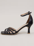 Maite™ - Sandalias de Tacón con Tiras Cruzadas Negras