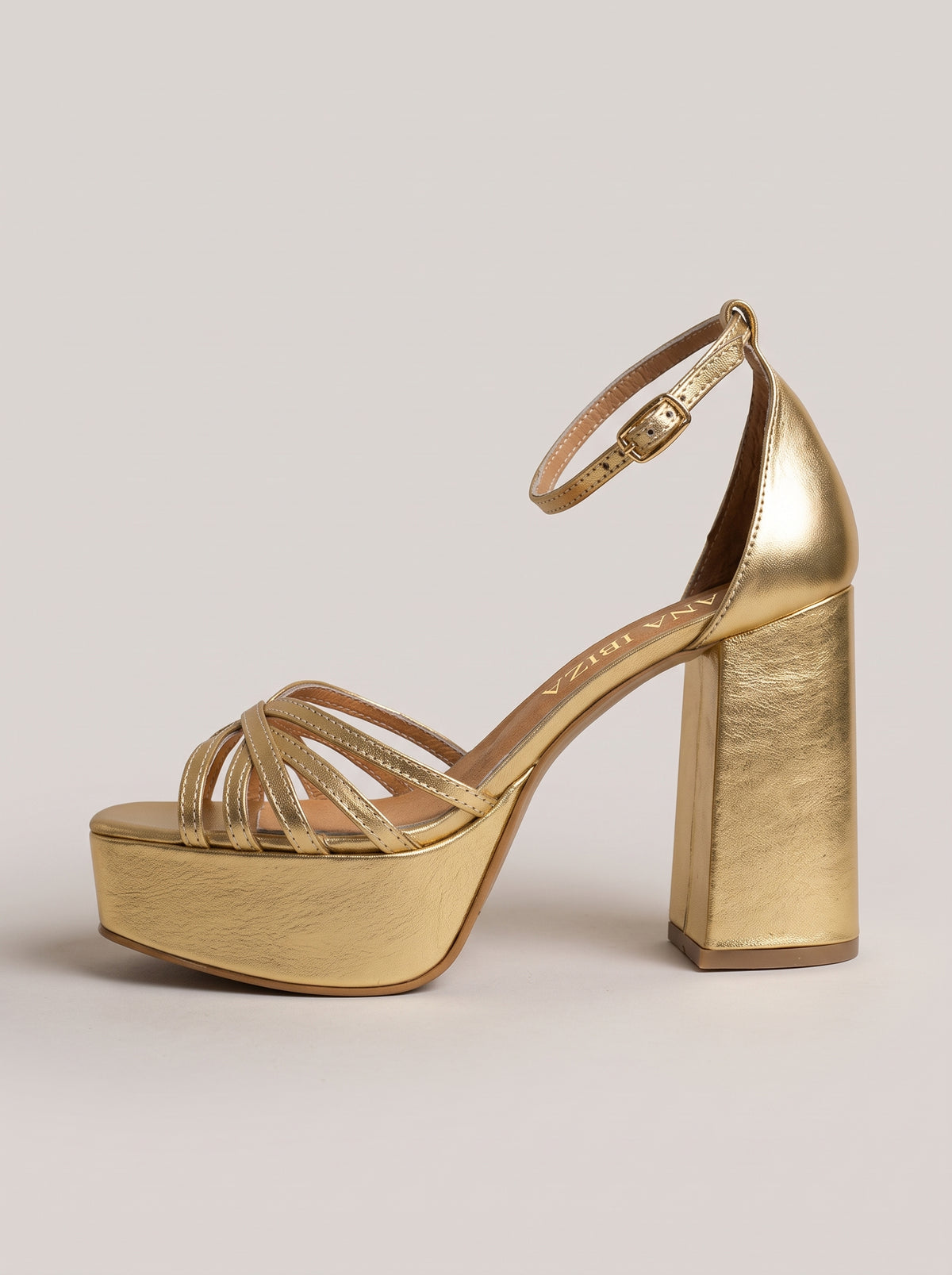 Rosana™ - Sandalias de Tacón Ancho con Plataforma Doradas