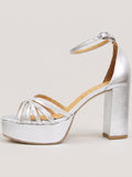 Rosana™ - Sandalias de Tacón Ancho con Plataforma Plateadas