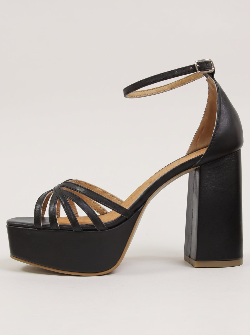 Rosana™ - Sandalias de Tacón Ancho con Plataforma Negras