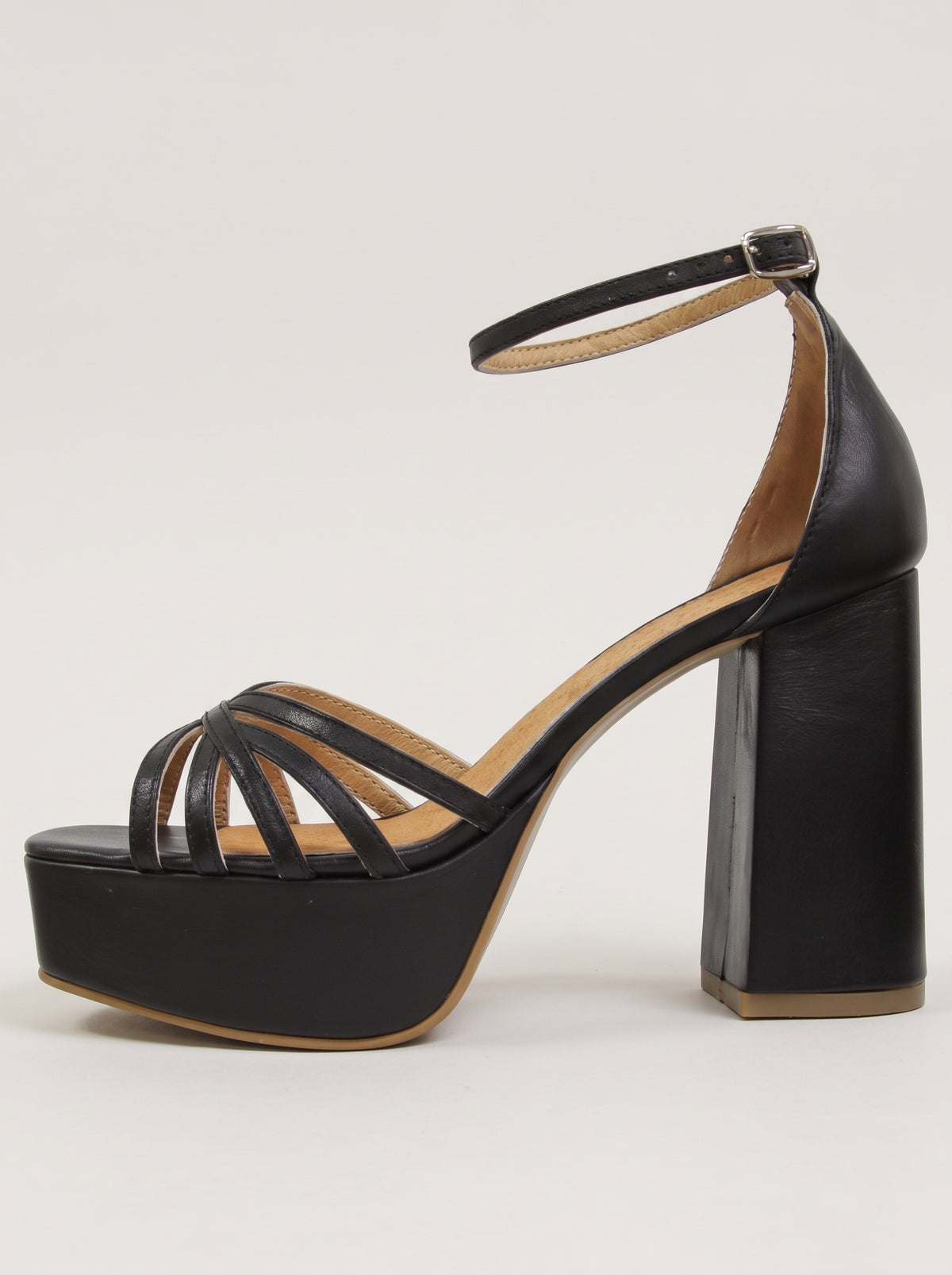 Rosana™ - Sandalias de Tacón Ancho con Plataforma Negras