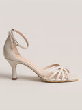 Maite™ - Sandalias de Tacón con Tiras Cruzadas Hueso