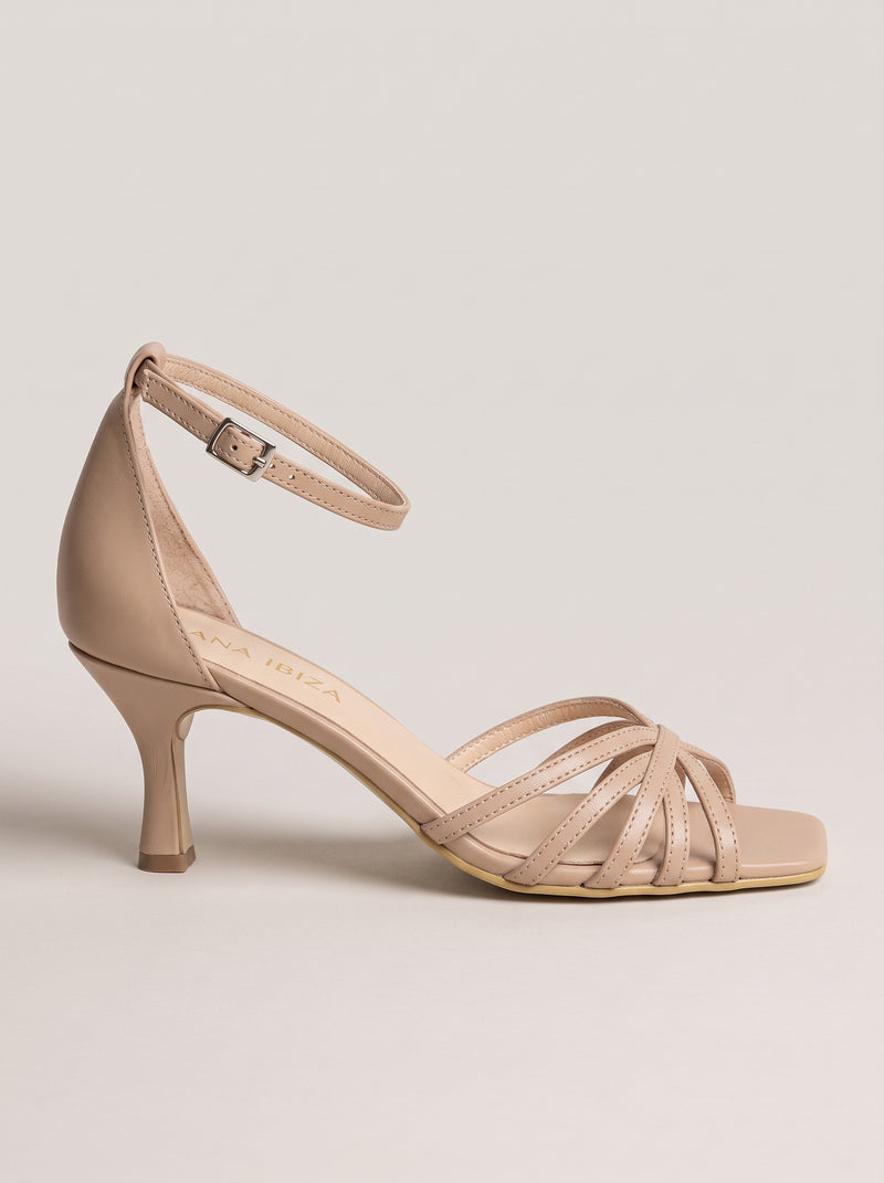 Maite™ - Sandalias de Tacón con Tiras Cruzadas Nude