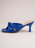 Carla™ - Sandalias Mule de Piel con Nudo Azul Eléctrico