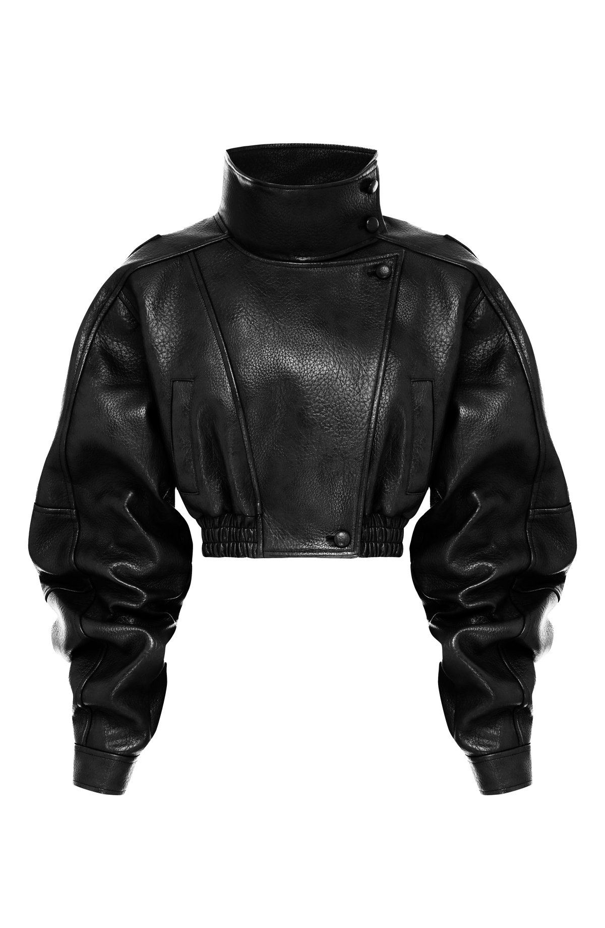 Noemí™ - Chaqueta Corta de Polipiel Negra