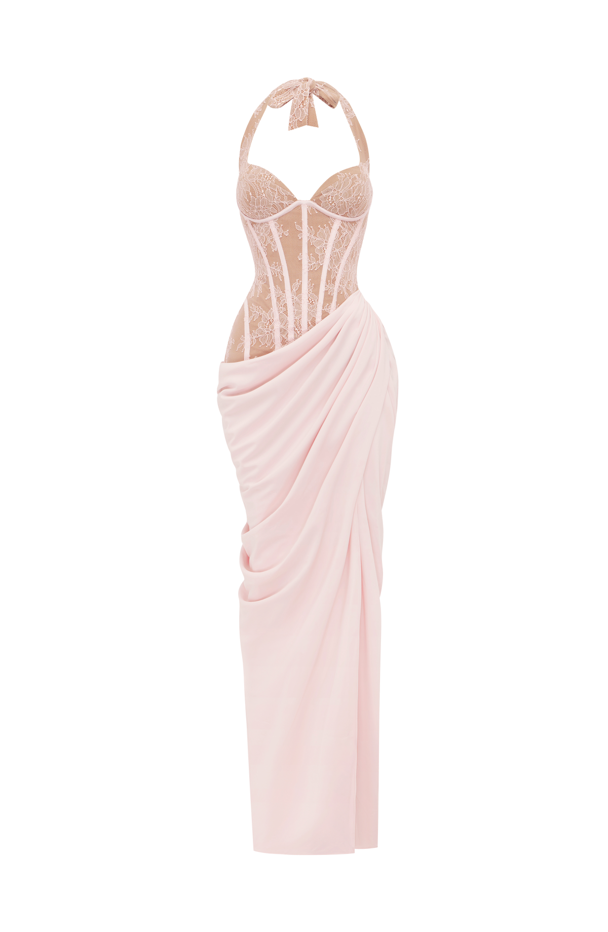 Vestido Beatriz™ rosa con cuello halter, foto 15
