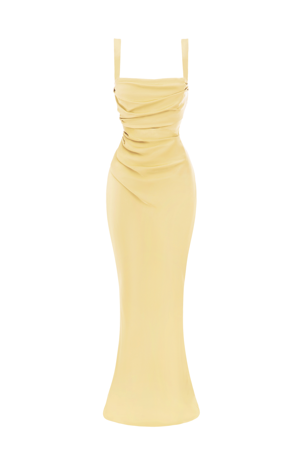 Look para una boda de noche: vestido de satén Carlota™ en amarillo limón, foto 6
