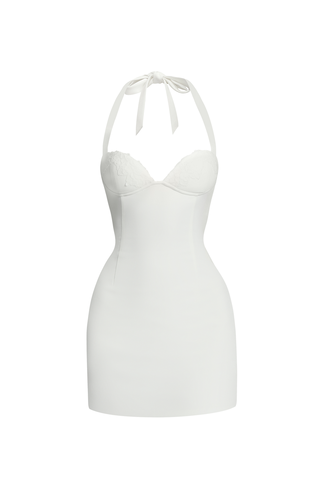 Vestido Celia™ marfil con cuello halter, foto 7