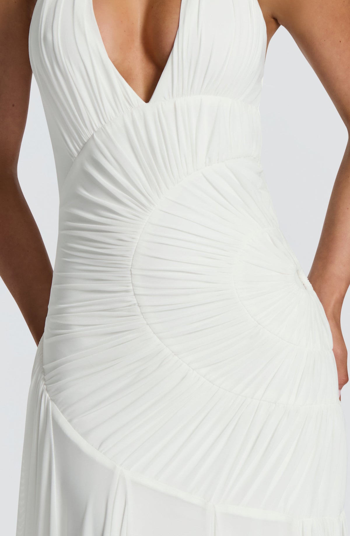 Vestido de evento Carmen™ marfil con escote en V, foto 4