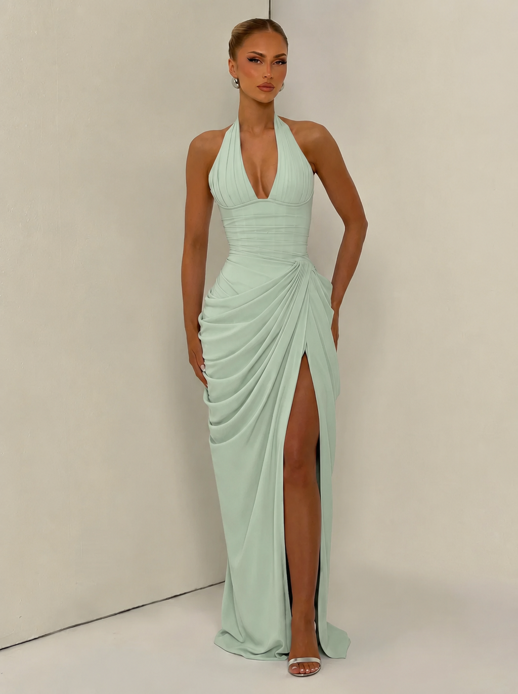 Vestido Anna™ verde salvia con corsé, foto 7