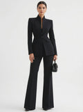 Traje sastre con palazzo negro para invitada - Gabriela™ Ana Ibiza