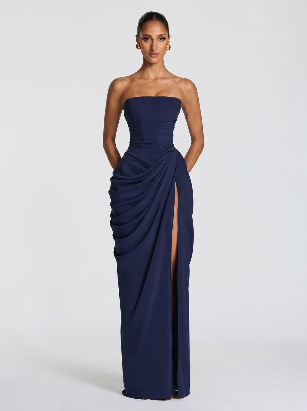 Cyra™ azul marino: vestido largo para una boda de noche, foto 5