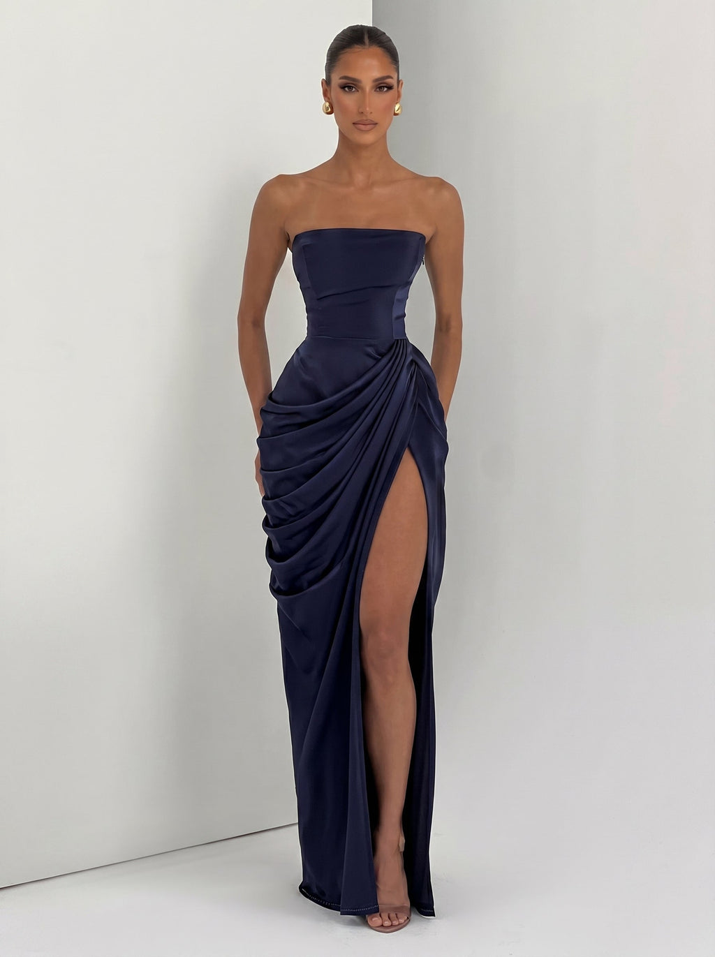 Vestido Cyra™ azul marino con corsé, foto 7