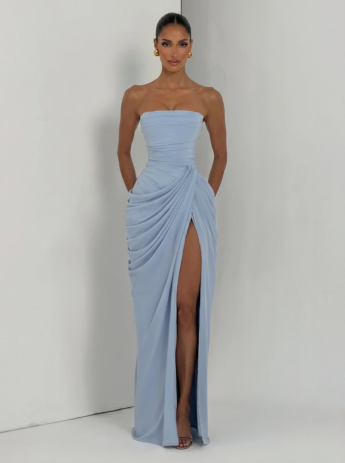 Vestido Cyra™ celeste con corsé, foto 7
