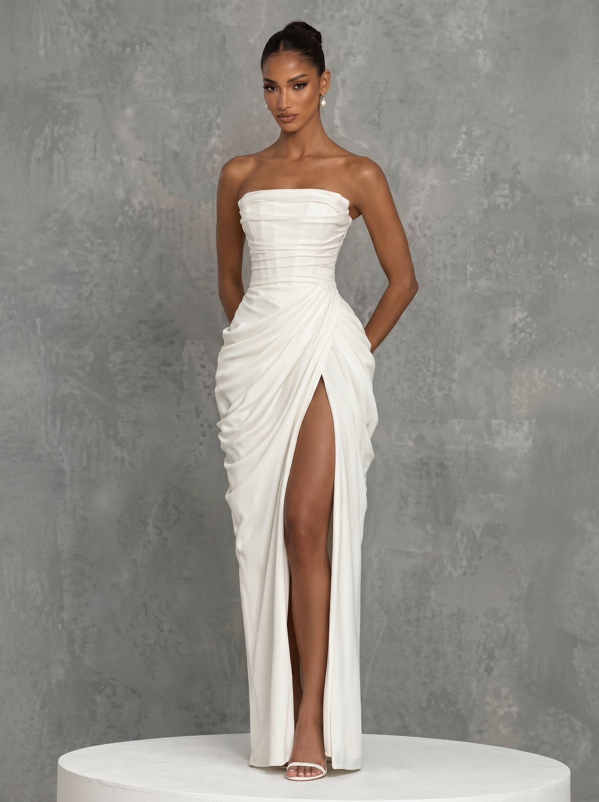 Vestido Cyra™ marfil con corsé, foto 7