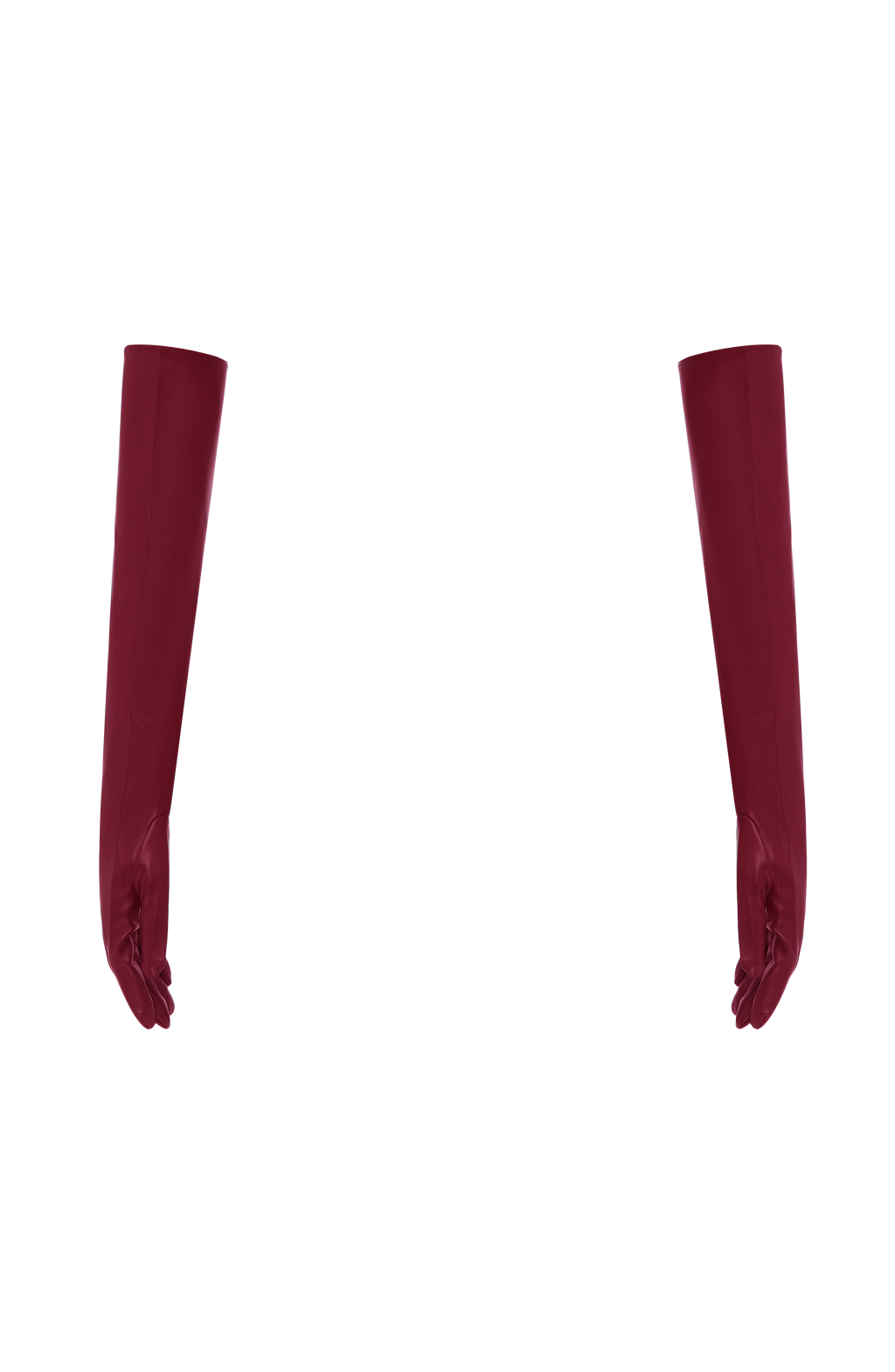 Francisca™ - Guantes Largos de Polipiel Burdeos