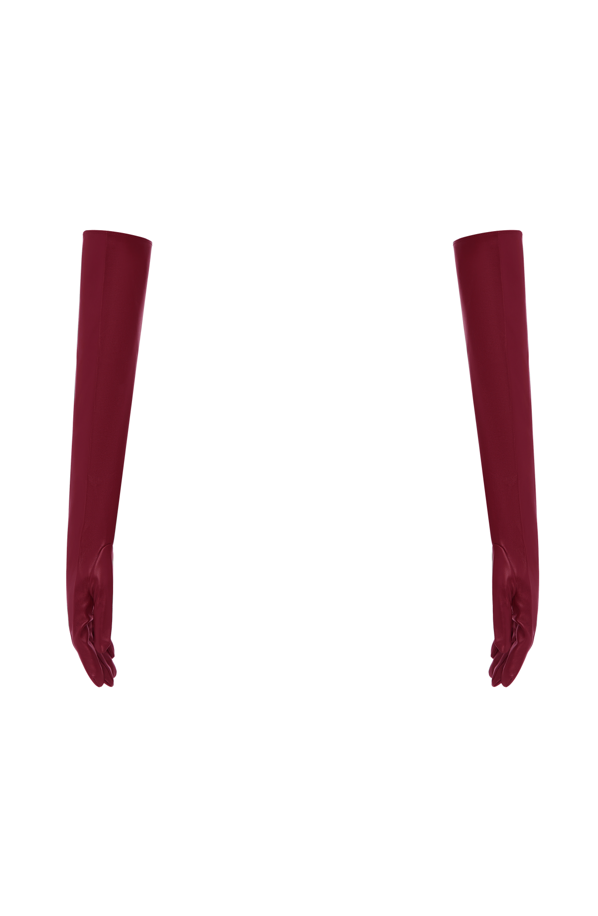 Francisca™ - Guantes Largos de Polipiel Burdeos