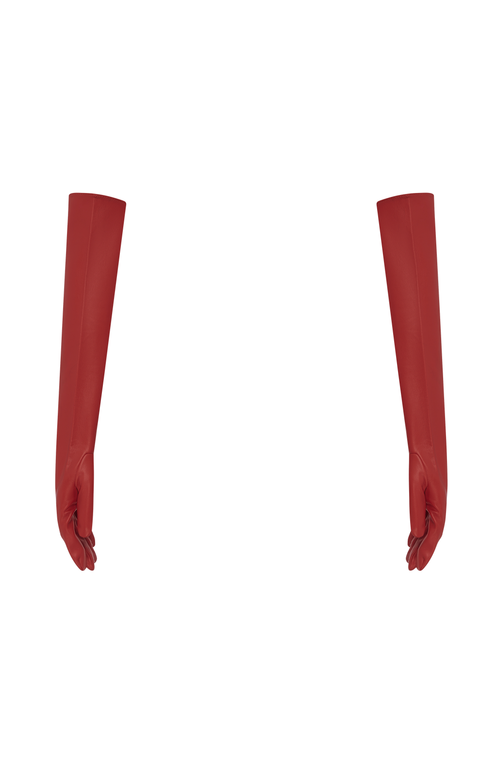 Francisca™ - Guantes Largos de Polipiel Rojo