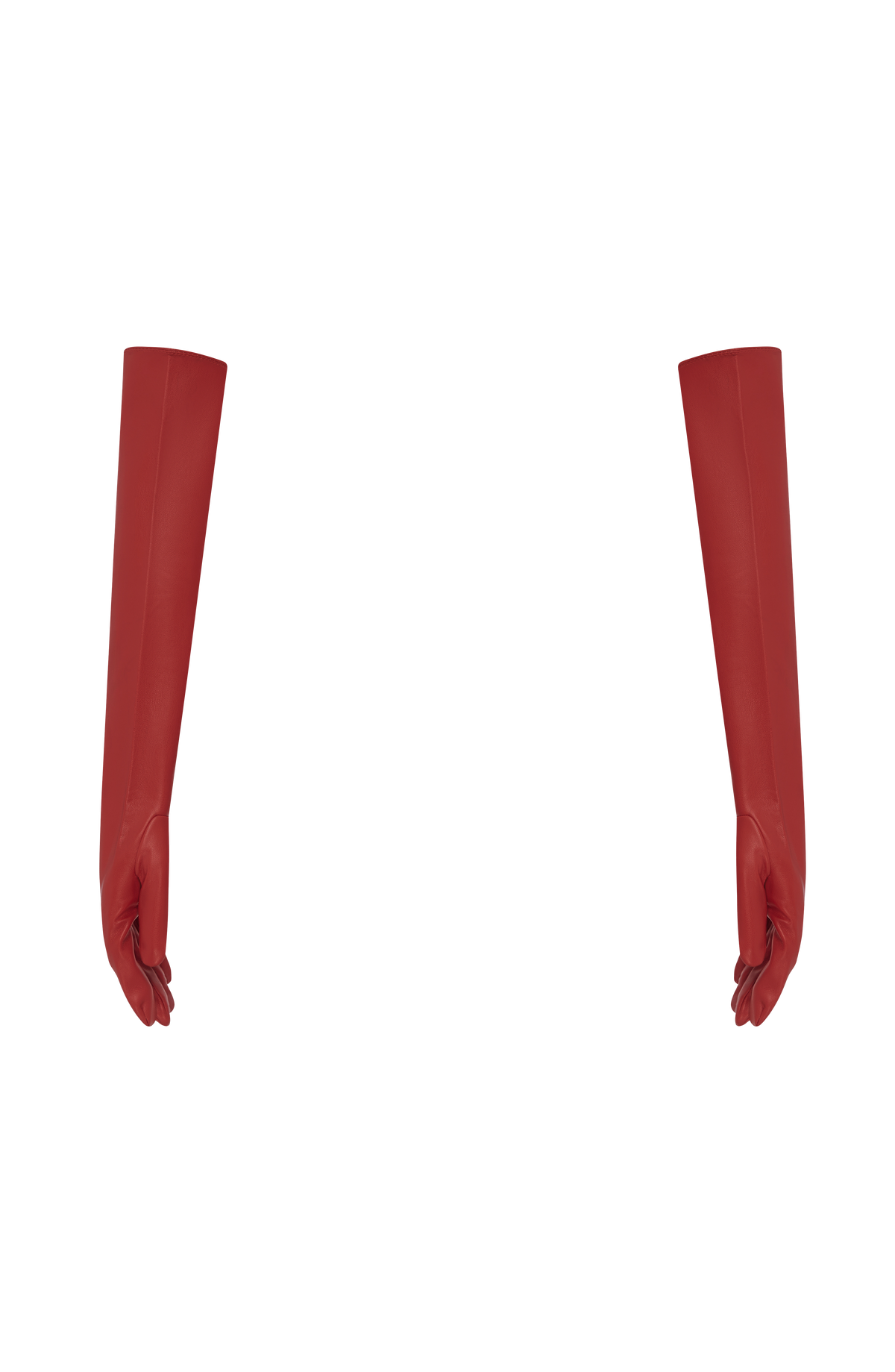 Francisca™ - Guantes Largos de Polipiel Rojo
