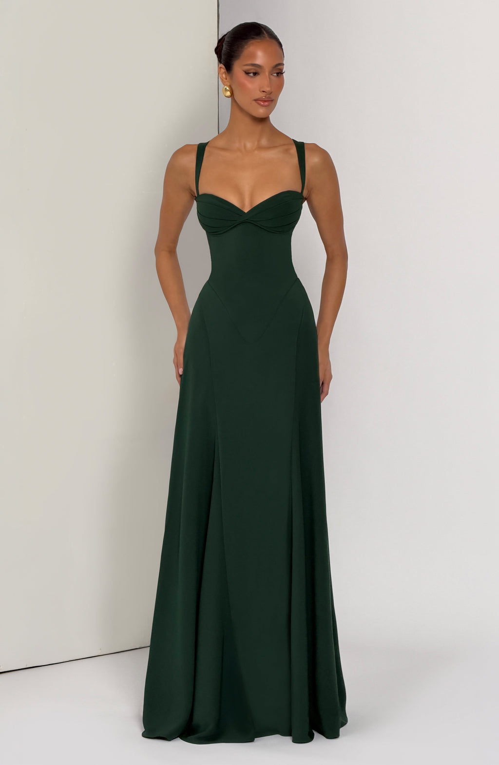 Irene™ - Vestido Largo de Chifón Esmeralda
