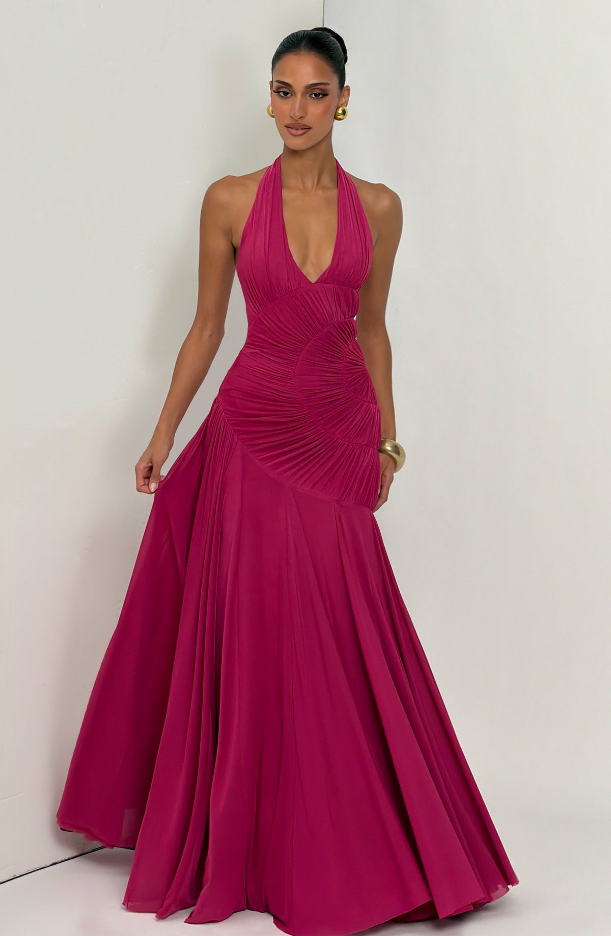 Vestido Carmen™ frambuesa con escote en V, foto 13