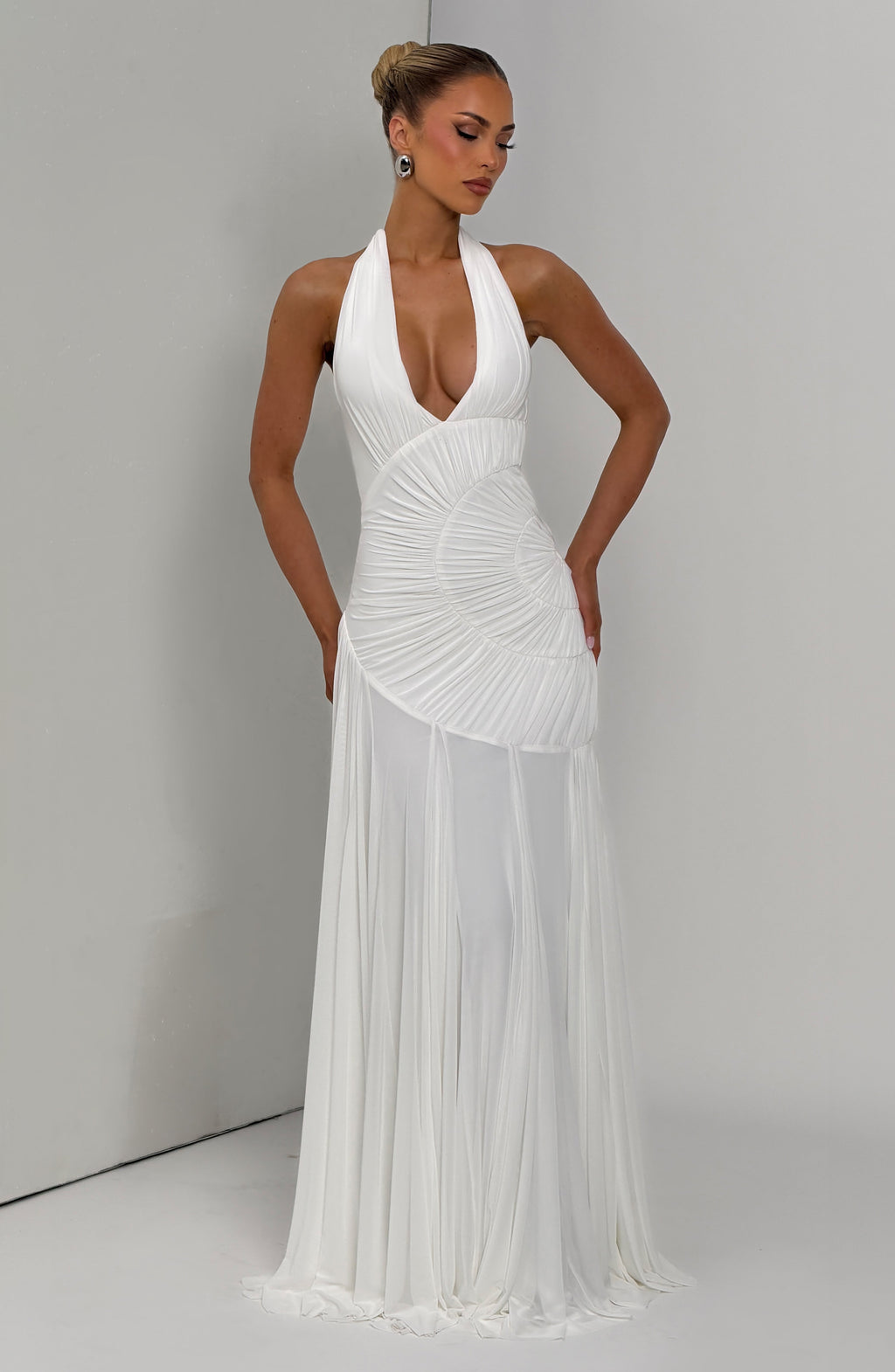 Vestido Carmen™ marfil con cuello halter, foto 7