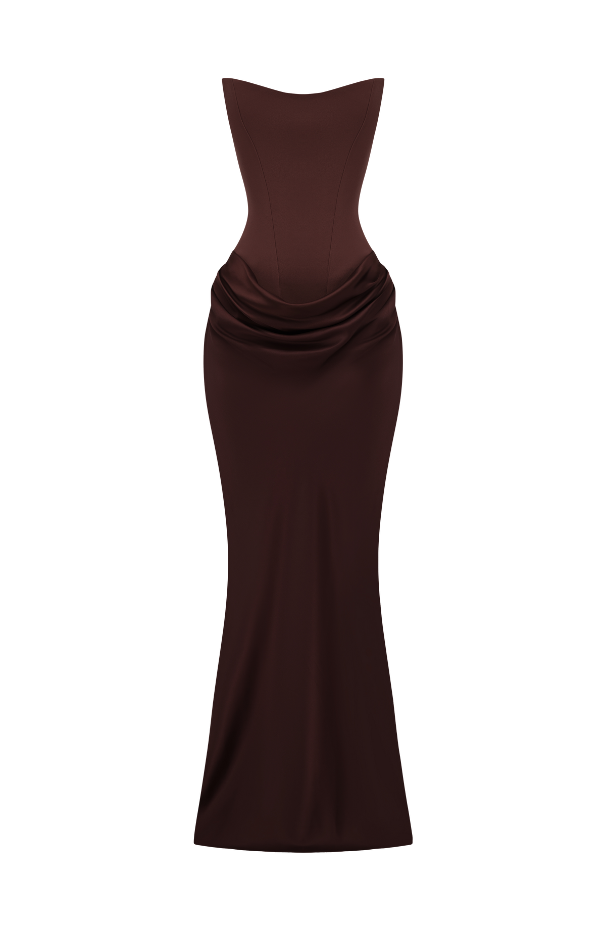 Vestido largo Marta™ ciruela con escote drapeado, foto 11