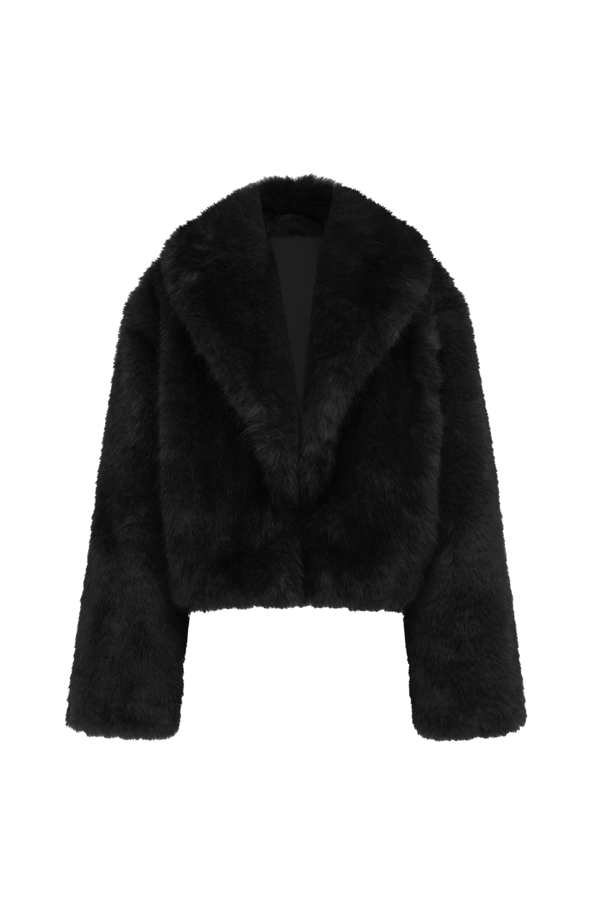 Minerva™ - Abrigo Corto con Cuello Chal Negro