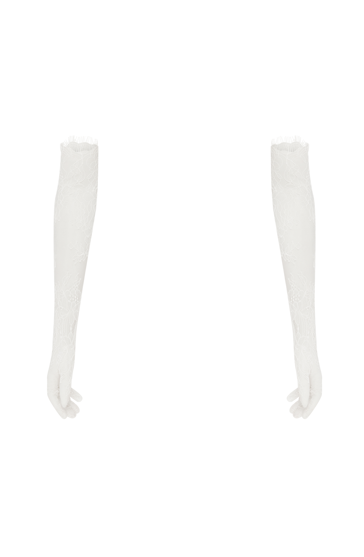 Nieves™ - Guantes de Encaje Floral Marfil