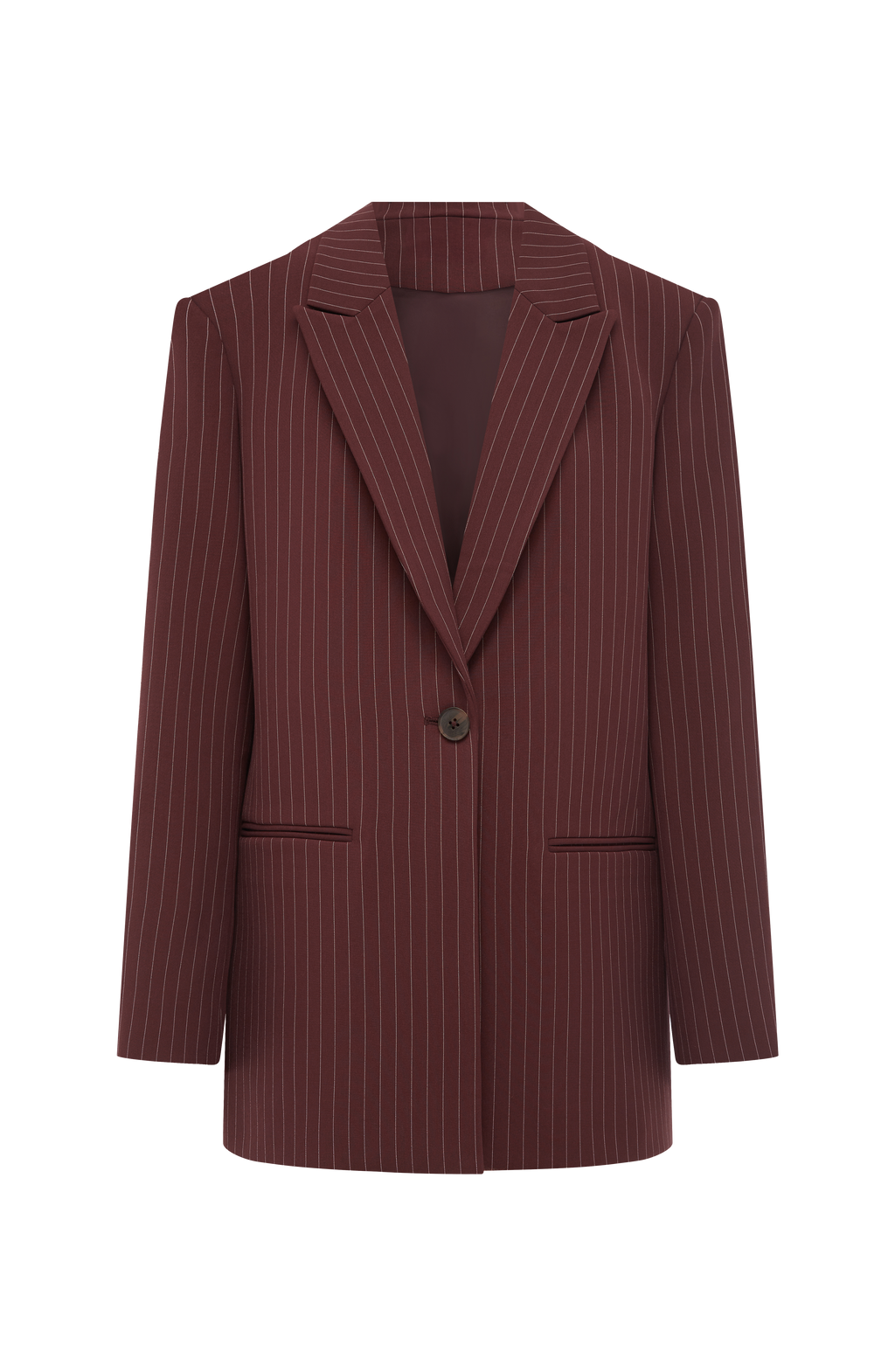 Regina™ - Blazer Oversize de Raya Diplomática Burdeos