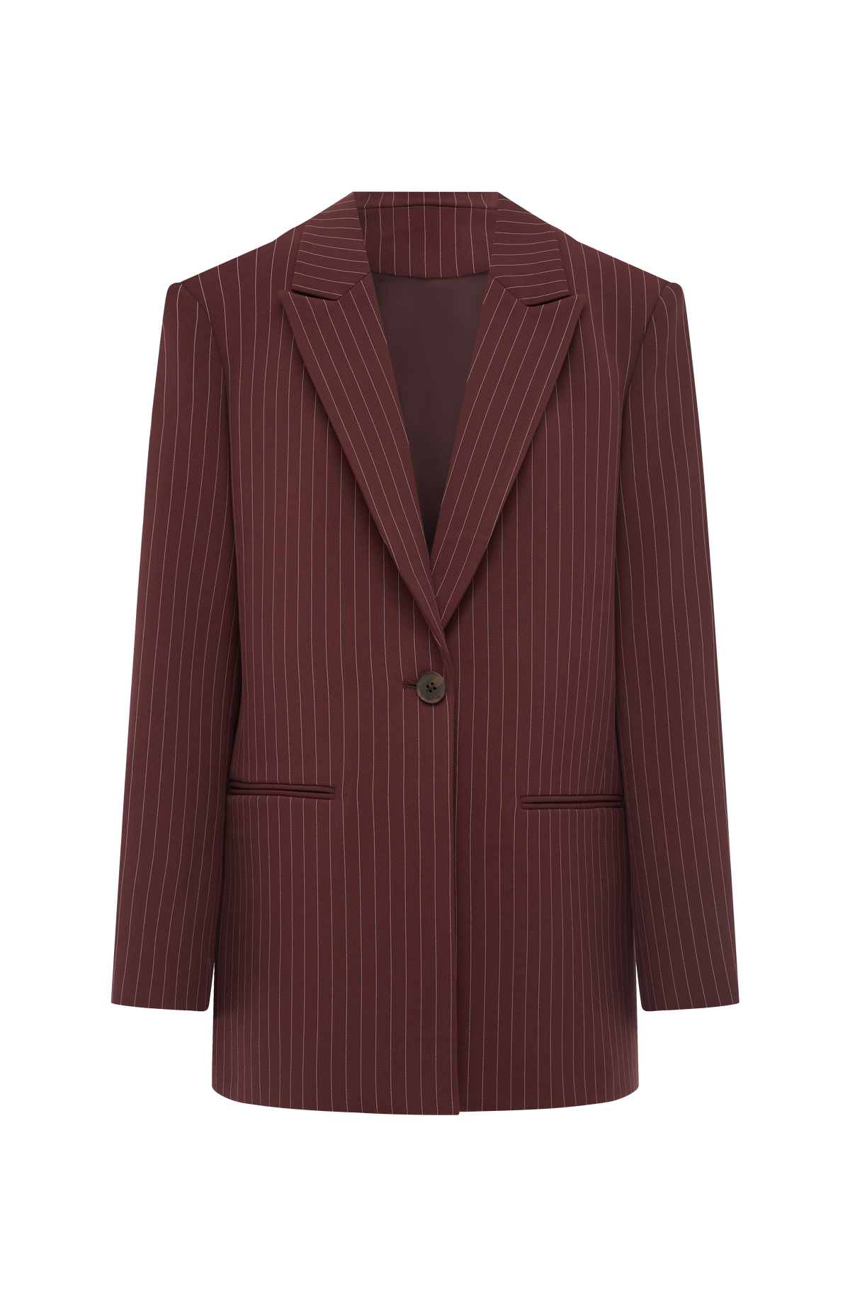 Regina™ - Blazer Oversize de Raya Diplomática Burdeos