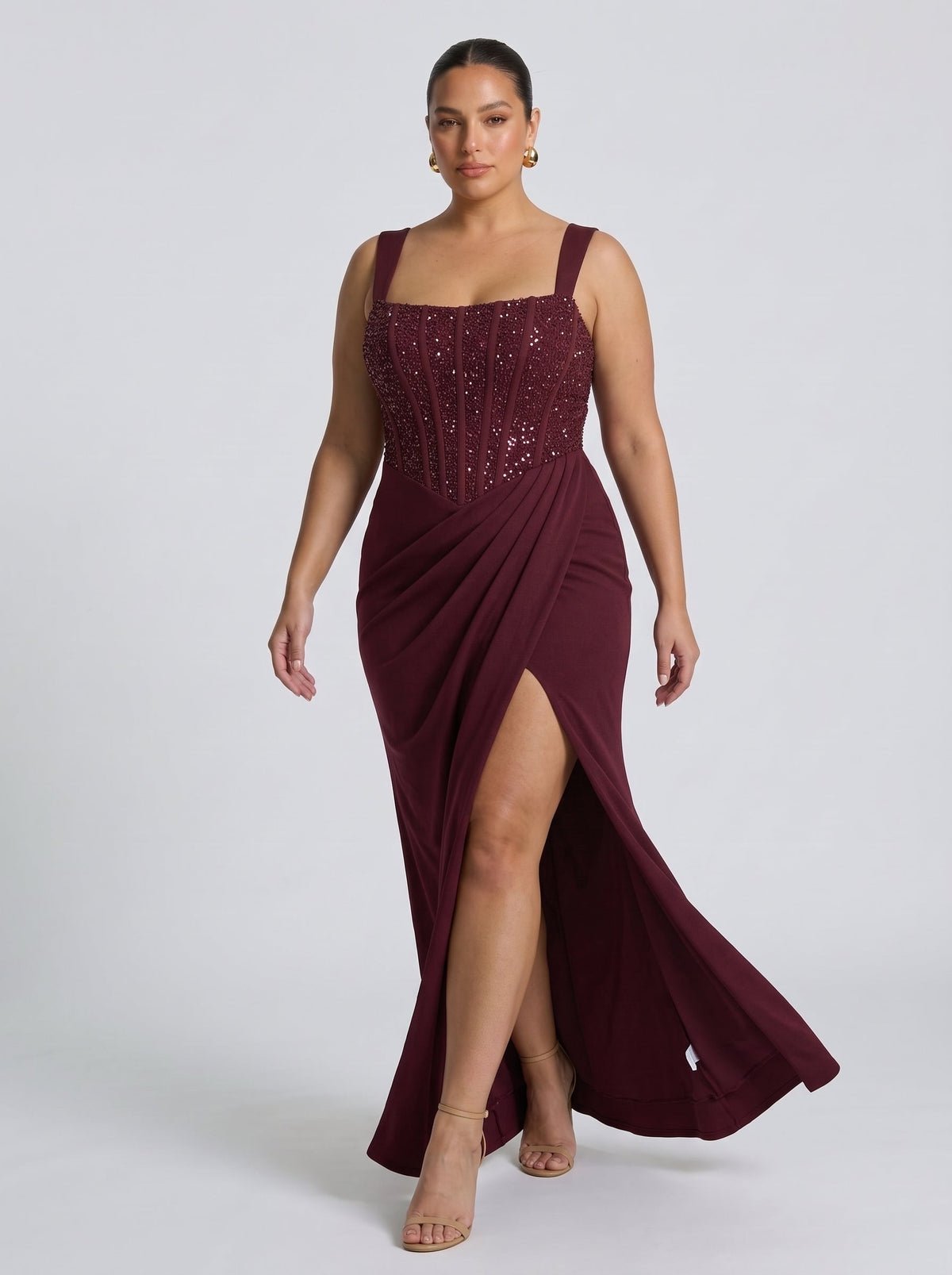 Nai™ burdeos: vestido largo para una cena de gala, foto 5