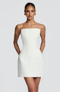 Vestido blanco corto con corsé para preboda o evento - Candela™ Ana Ibiza