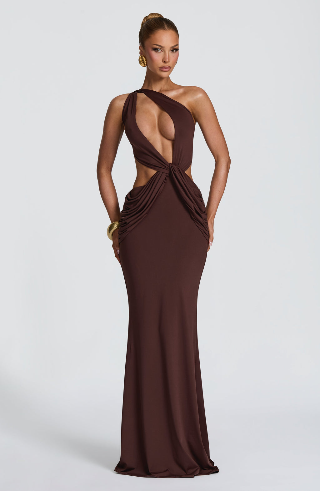 Vestido largo de fiesta ciruela de punto - Olivia™ Ana Ibiza