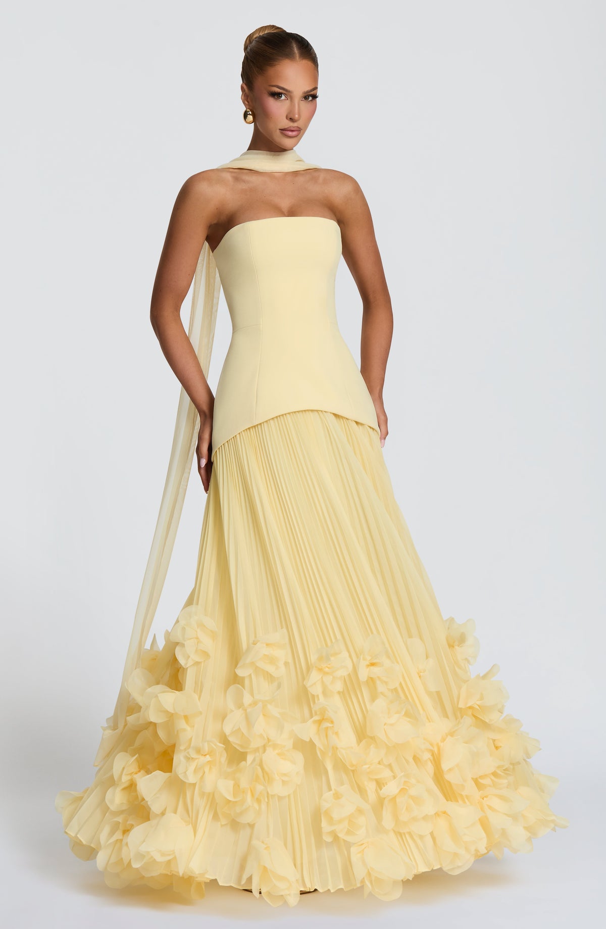 Vestido Serena™ amarillo limón con palabra de honor, foto 11