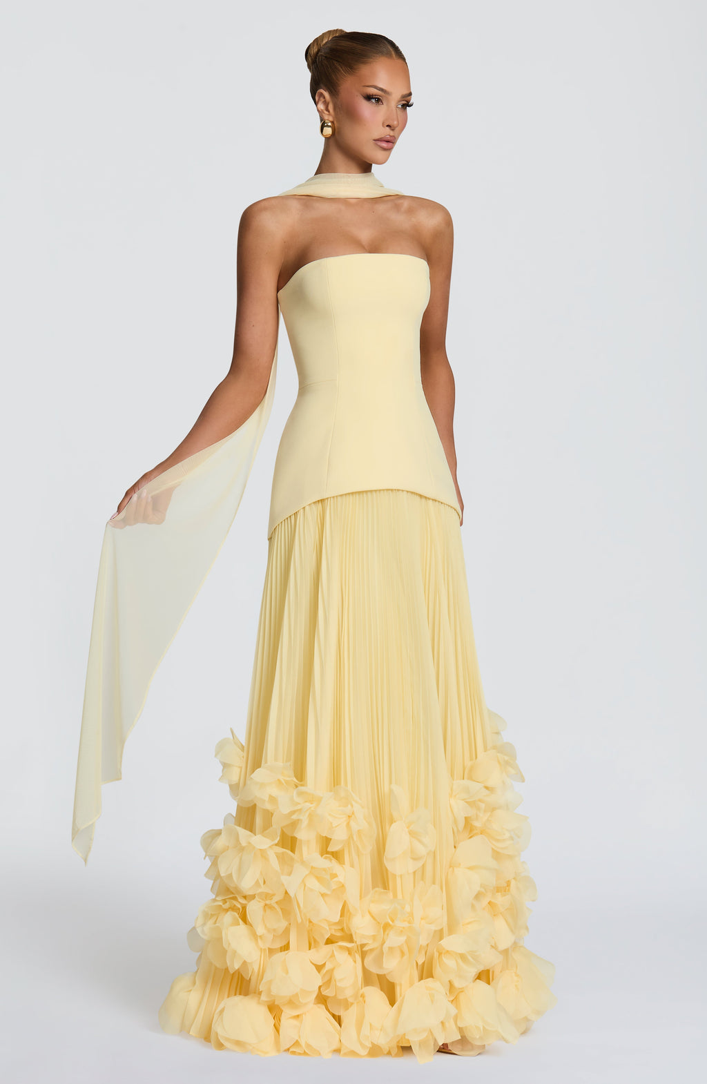 Vestido Serena™ amarillo limón con palabra de honor, foto 7