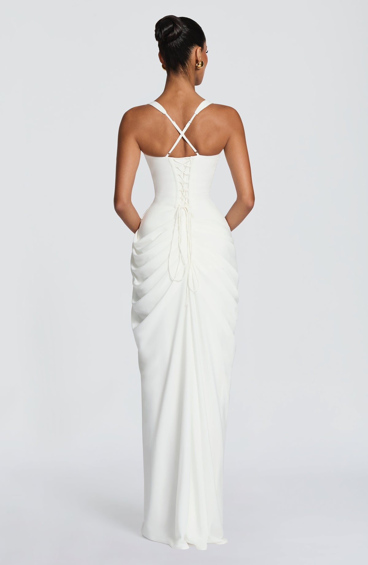 Vestido de evento Elisa™ marfil con abertura en la pierna, foto 4