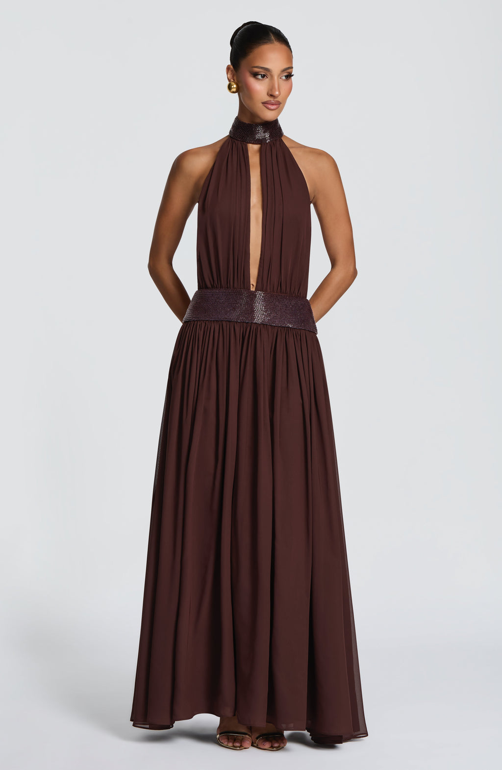 Vestido Rosalina™ ciruela con cuello halter, foto 7